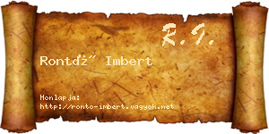 Rontó Imbert névjegykártya